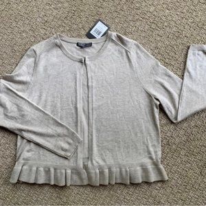 89th & Madison Cardigan Sweater - peplum style Color is oatmeal Heather